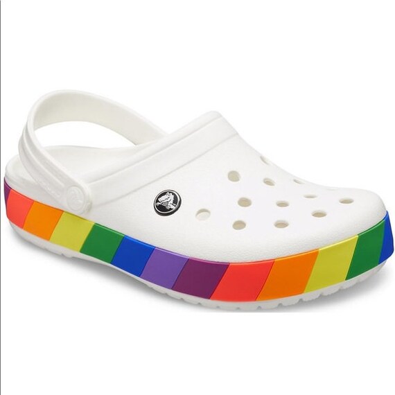 Crocs RAINBOW 206361W White-Multi Shoes Size 6 Wom