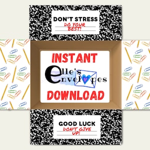 Flaps del paquete de atención del examen final/Buena suerte/No te estreses/Descarga instantánea/Imprimible/Paquete CollegeCare/Box Flaps // Caja de refrigerios para los finales