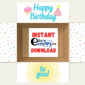 Paquete de cuidado de cumpleaños / Descarga instantánea / Imprimible / Universidad / Solapas de caja / Envío / Militar / Misionero / Solapas de feliz cumpleaños