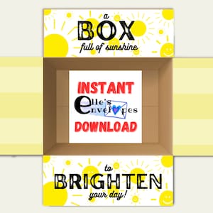 Sunshine Care Package Flaps / Box of sunshine / All Yellow / Illuminez votre journée / Pensez à votre cadeau / Military / Yellow Box / Happy Day