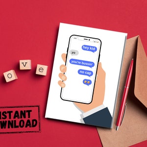 Carta di San Valentino stampabile / Adolescente / 5x7 / Carta di San Valentino / Carta divertente / Tween / Carta di download istantaneo / Per lui o lei
