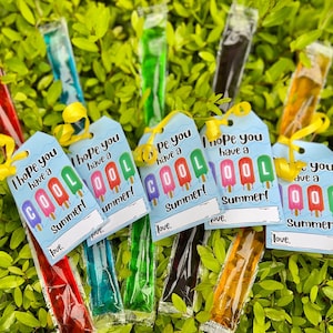 Prezent dla klasy Popsicle/Etykieta na prezent na lato do wydrukowania/Natychmiastowe pobranie/Prezent na lato/Prezent dla nauczyciela i ucznia/Prezent na koniec szkoły/Prezent dla nauczyciela na zajęcia letnie