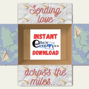 Across the Miles Care Package / Instant Download / Afdrukbaar/College/Box Flaps/Verzending/Flat Rate USPS box/Missionaris / Mis je / Militair