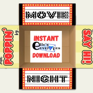 Movie Night Care Package / Téléchargement instantané / Imprimable / College Care Package / Box Flaps / Movie care package