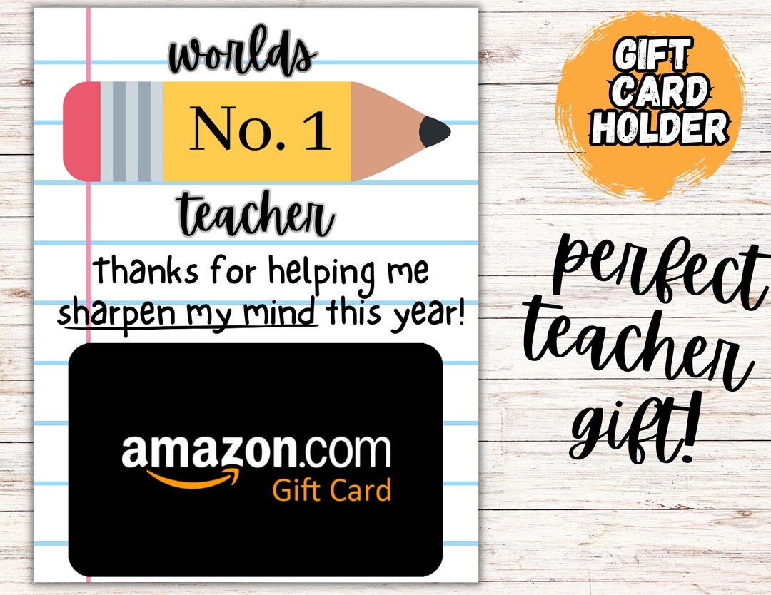 Teacher Appreciation Gift Tag/amazon Gift Card Holder/1 Teacher/sharp