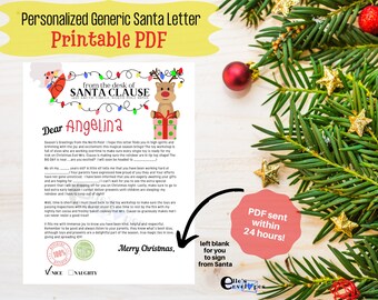 Letter from Santa/North Pole/Personalized Santa Letter/Christian Santa Letter/Good News Letter/Child's Letter North Pole/Printable PDF/Jesus