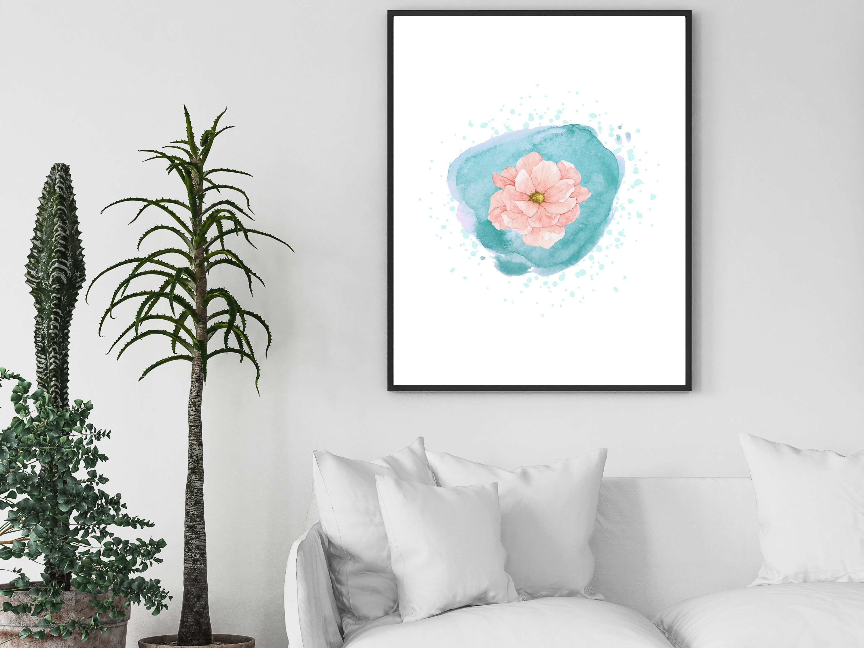 Water Color Printable Wall Art, 4 Size PDF File, Botanical Wall Art ...