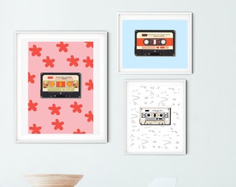 Personalized Cassette Tape Print: Custom Song Art