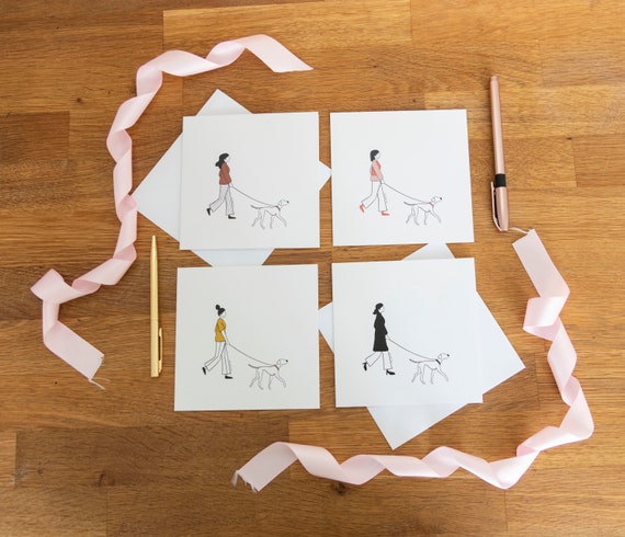 Best Friends Greeting Card Pack of 4 | Pack of 4 or Buy Individually | Dogs Notelets Pack | Assorted Dog Notecards + Envelopes | Dog Cards
