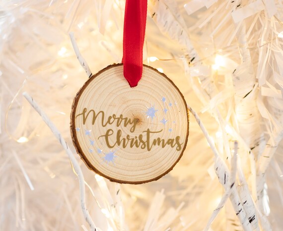 Christmas Ornaments | Decorative Hanging Wood Slice | Personalised Christmas Decoration | Traditional Xmas Gift | Christmas Decoration