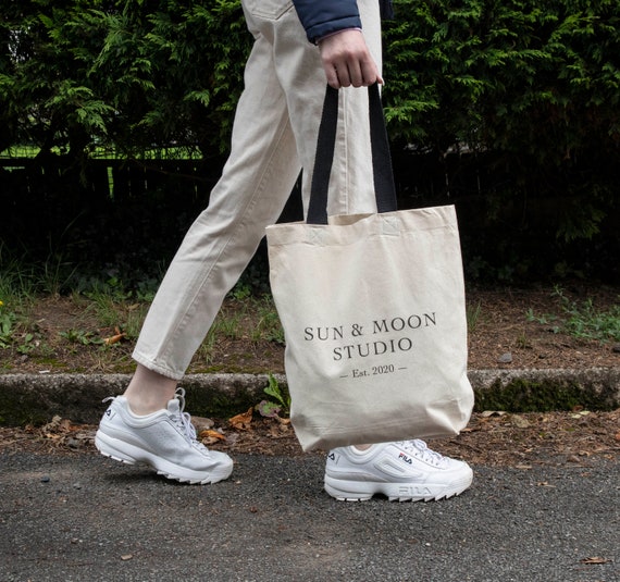 Printed Sun & Moon Studio Canvas Tote Bag | Shoulder Bag | Cotton Tote Bag | Reusable Grocery Shopper Bag | Gift for her | Eco Handbag