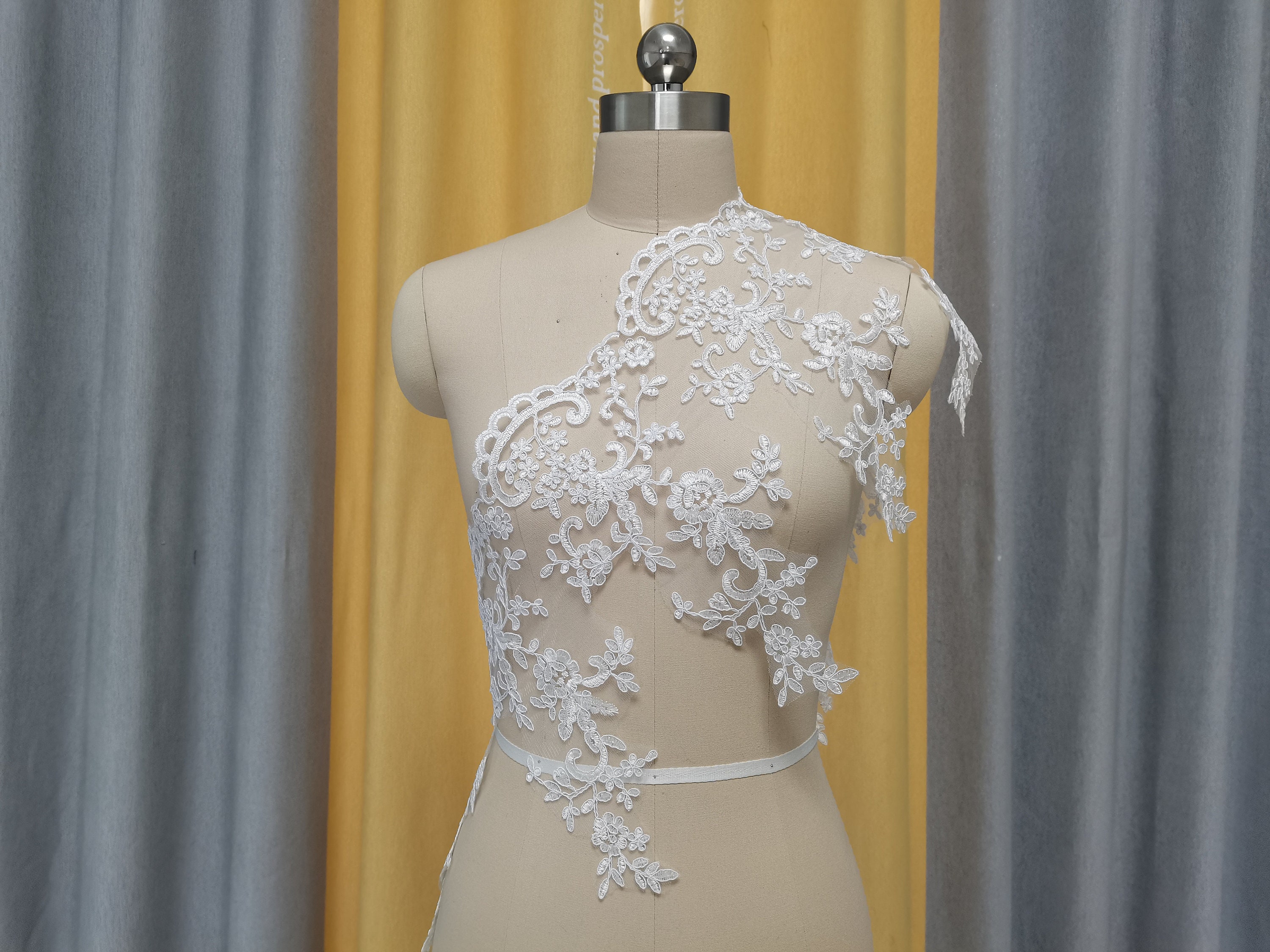 white wedding lace fabric