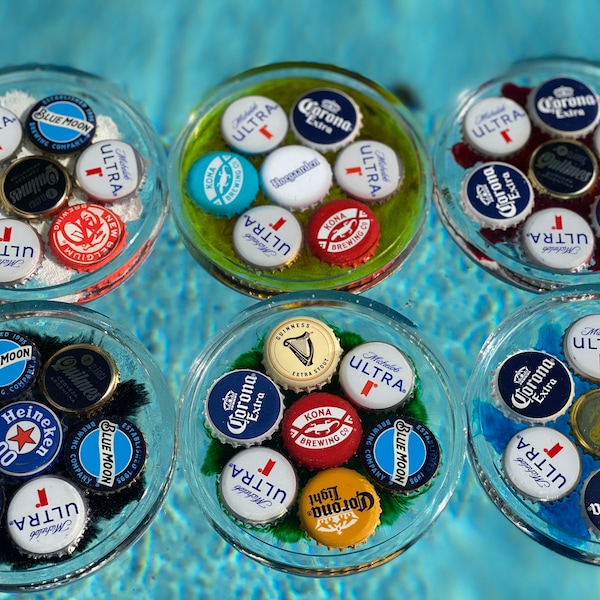 Bottle Cap Coaster | Coaster set | Resin coaster | Beer Bottle Coaster | Resin Coaster Set | Color Coasters | Beer Bottle Caps