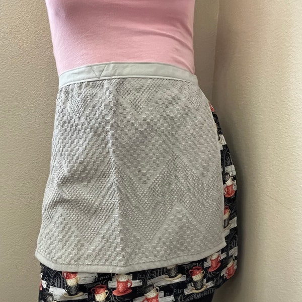 Half Apron with Terry Towel in One, Skirt Apron with Attached Towel