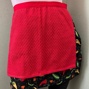 Delantal de media capa con toalla de felpa, delantal de falda con toalla adjunta