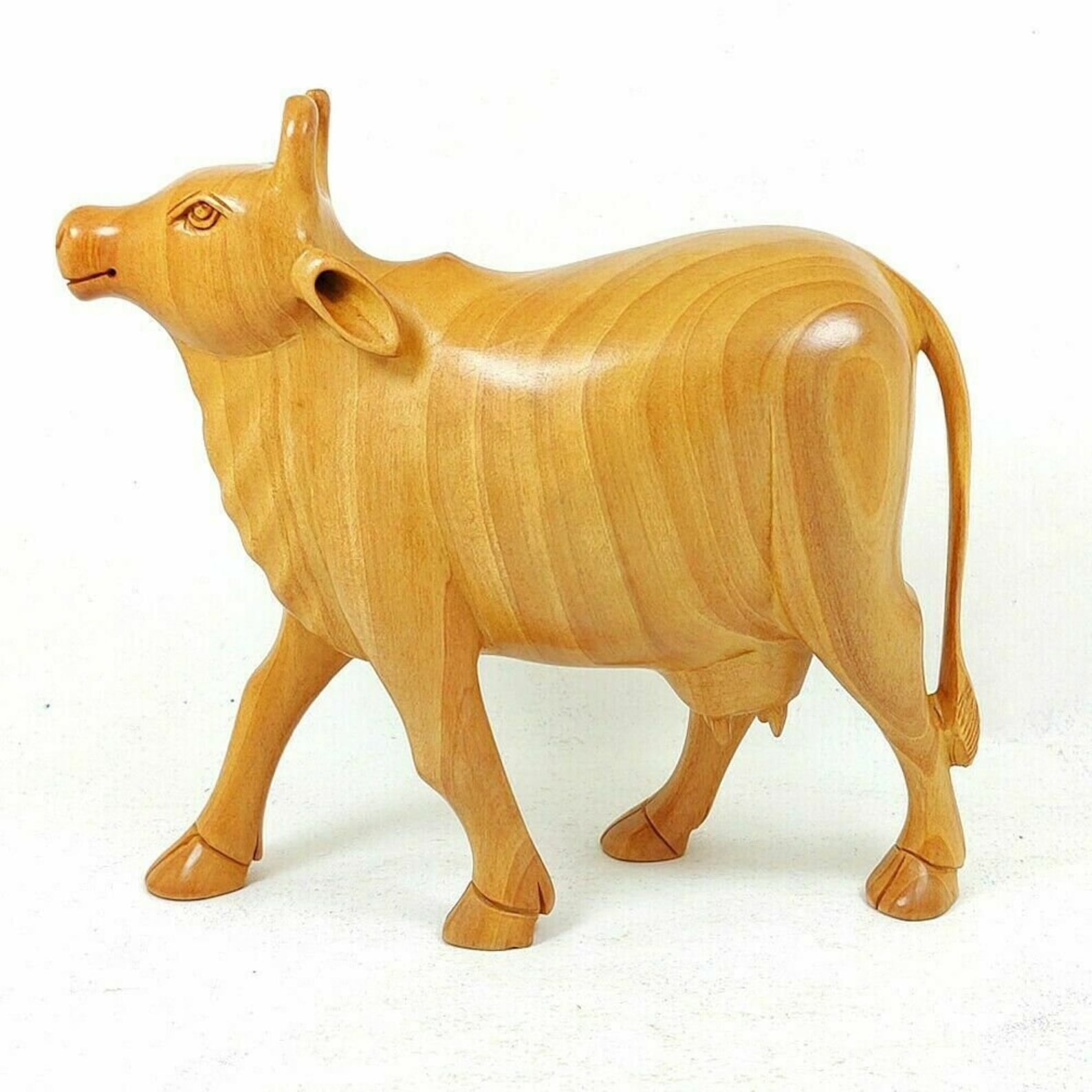 Cow Hand Carved Wooden Sculpture Statue Idol Home Décor Etsy