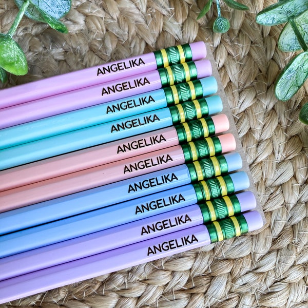Custom Engraved Pencils for Back to School, Ticonderoga Pencils,  Teacher Appreciation, Custom Made Pastel Pencils, School Supplies