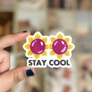 Pegatina Stay cool / Pegatina de gafas de sol de flores / Pegatina Flower power / Pegatina de flores Stay cool