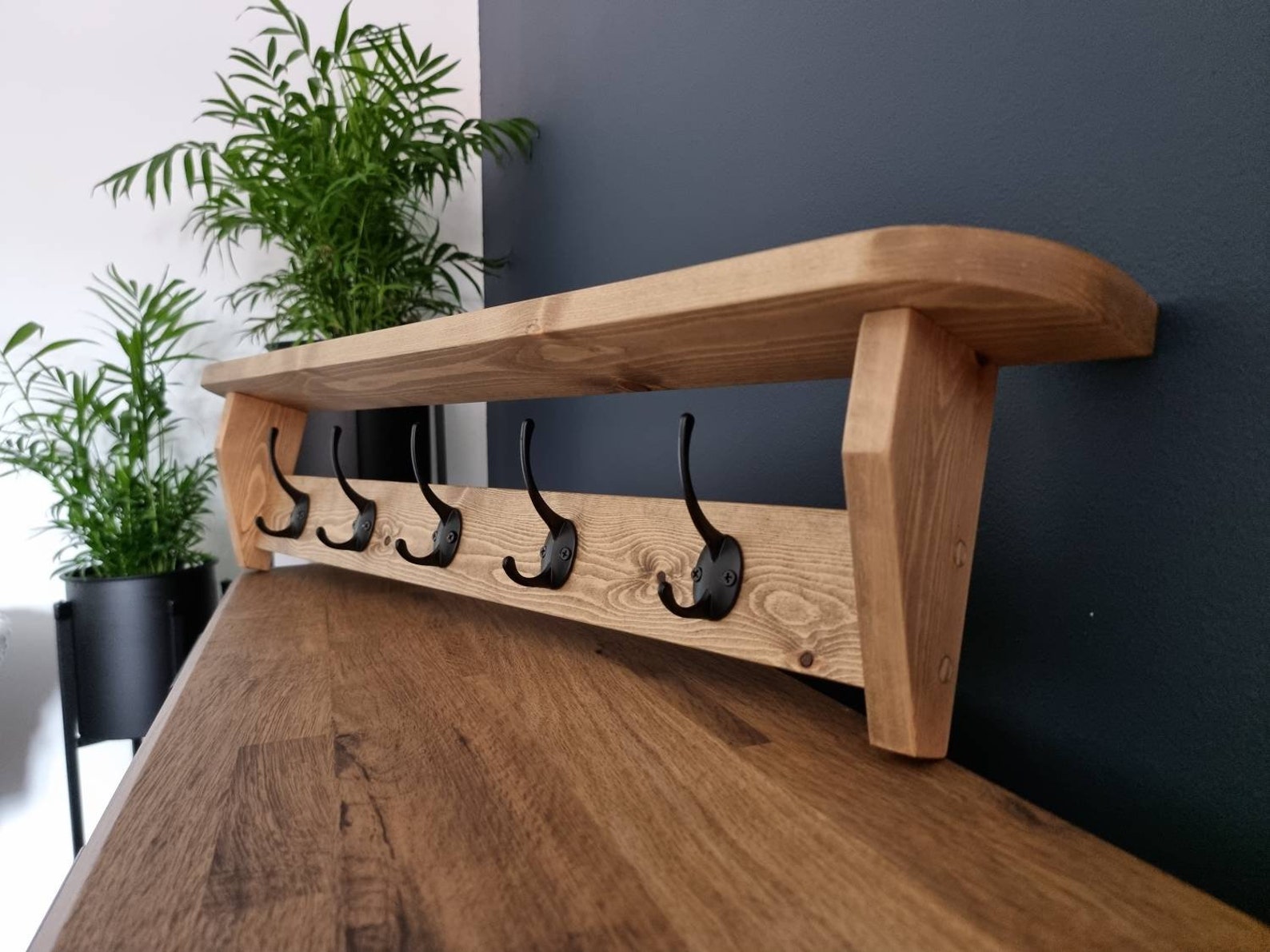 Coat Hook / Coat Hook With Shelf / Grey Coat Hook / Coat Rack Etsy UK