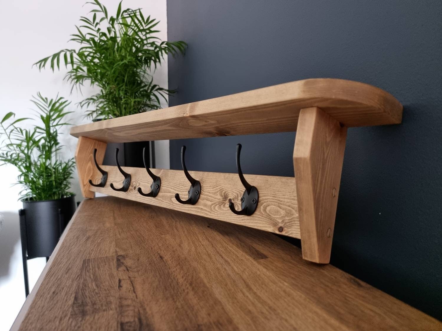 Coat Hook / Coat Hook With Shelf / Grey Coat Hook / Coat Rack Etsy UK