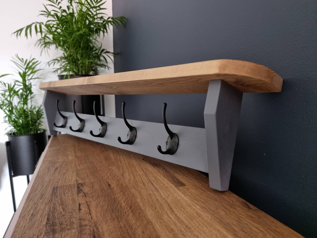 Coat Hook With Shelf / Grey Coat Hook / Coat Rack Etsy UK