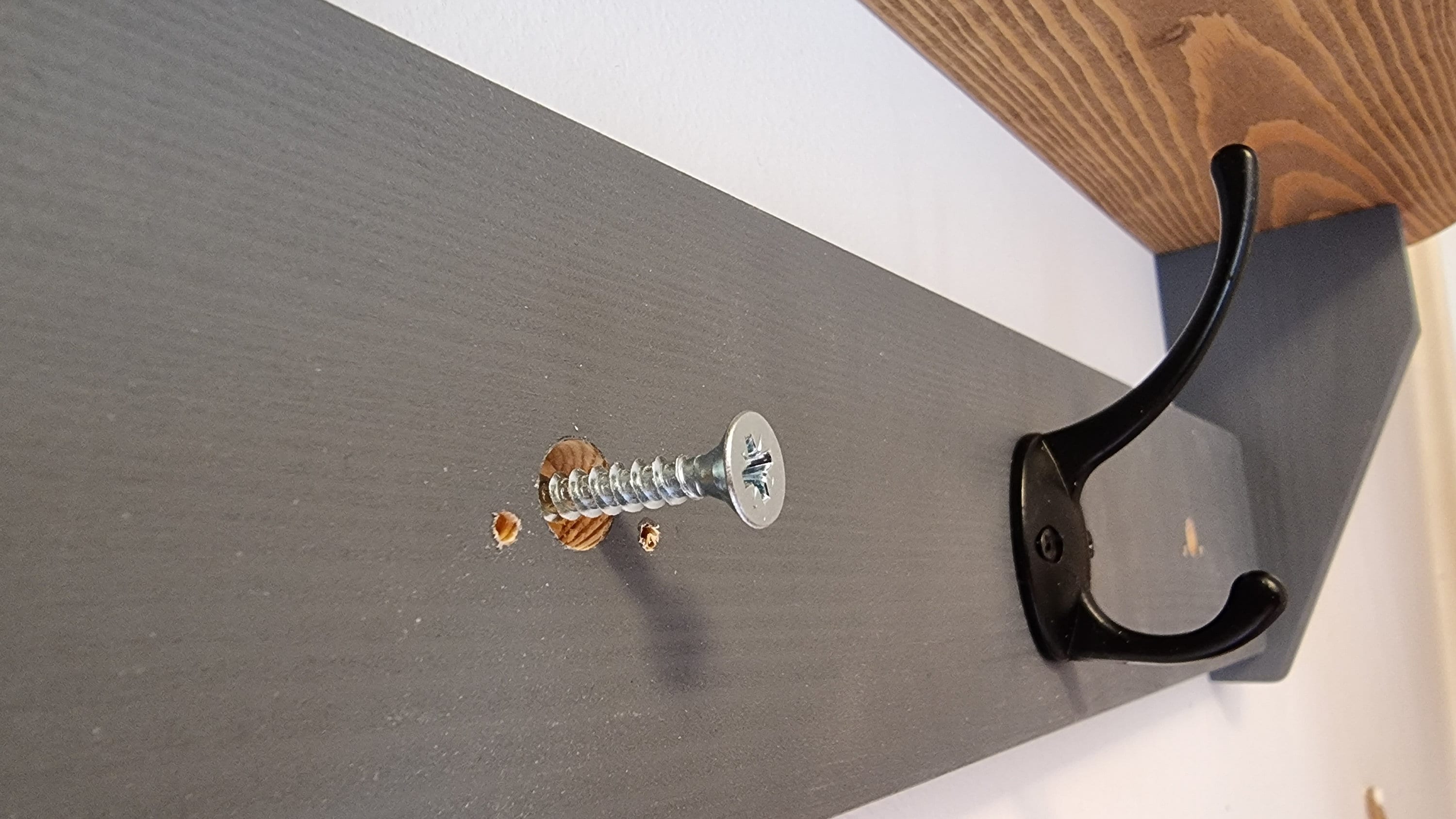 Coat Hook / Coat Hook With Shelf / Grey Coat Hook / Coat Rack Etsy UK