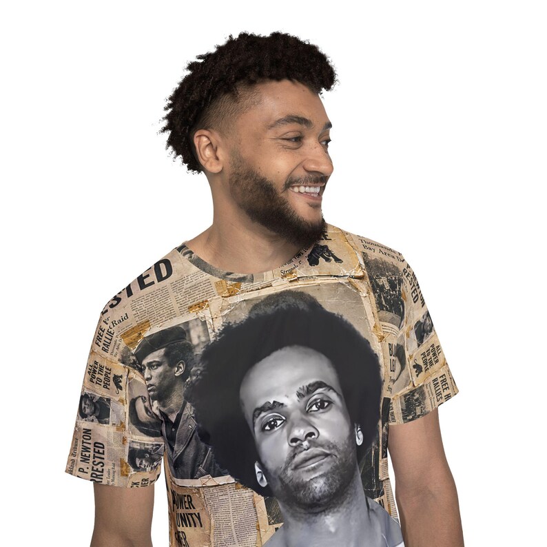 Huey P. Newton Arrest Photo | Black Panther History Tee | Revolutionary Black History Shirt | Power to the People | Civil Rights Apparel image 2