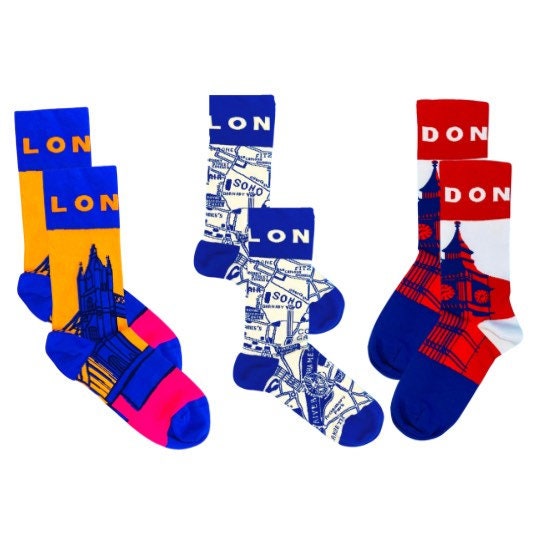 3pack Londonpop Socks Christmas Socks London Socks Sock Gift Set Etsy