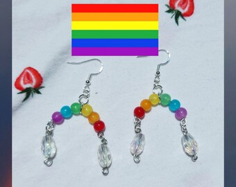 Handmade, Gay Pride, Rainbow Earrings