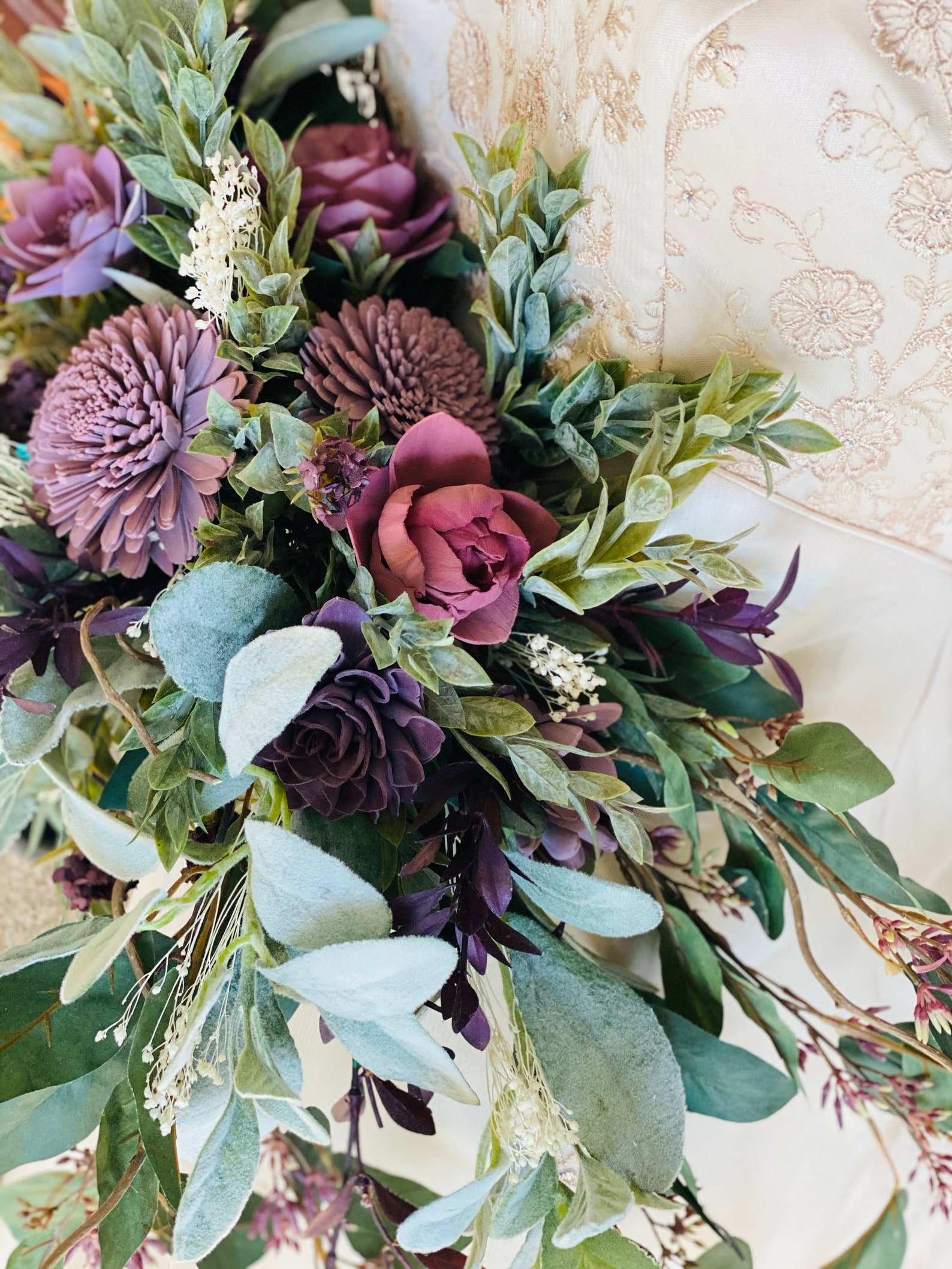 Wedding Bouquet Lavender Purple Wood Flowers Sola Wood Etsy