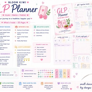 GLP-1 Wellness Planner | Weight, Injection, Meal Tracker (Digital Download) A4, US letter ,PDF