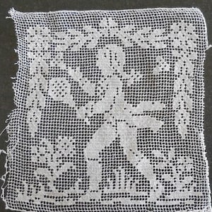 Antique Italian figural lace inserts -- badminton player (4)