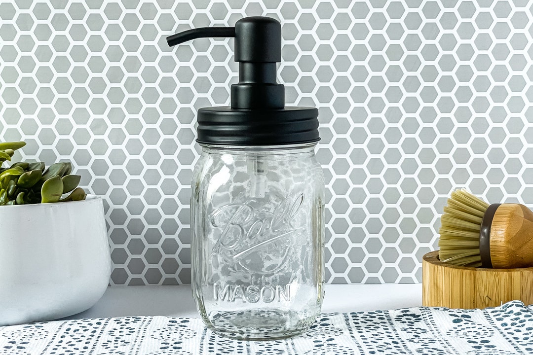 Mason Jar Soap Dispenser 16 Oz. Glass Refillable Hand Soap or Dish Soap 304 Stainless Steel Metal Pump Gift Apothecary - Etsy