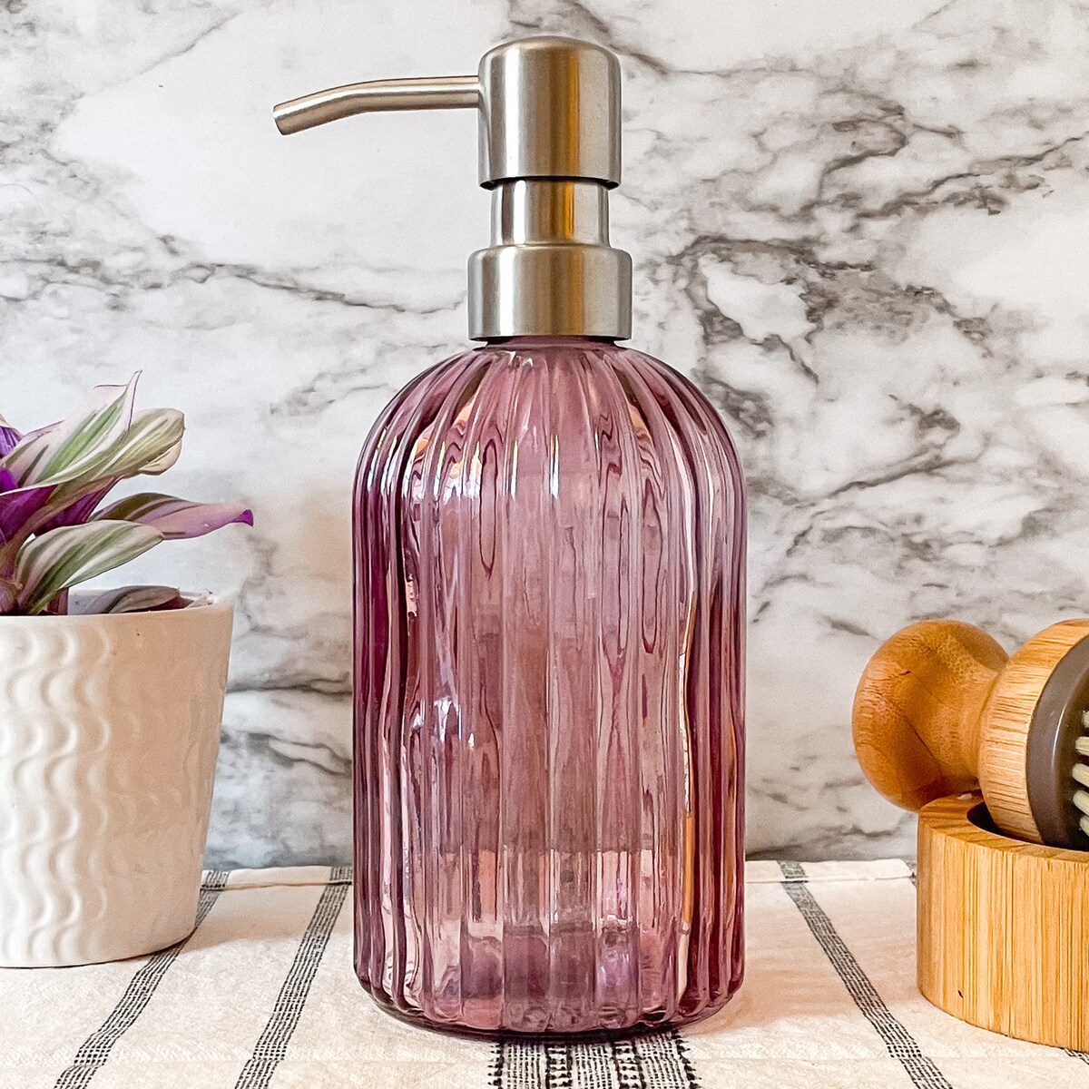 Vintage 14 Oz. Glass Liquid Soap Dispenser Bottle | Refillable | Hand Soap or Dish Soap | 304 Stainless Steel Metal Pump | Gift | Apothecary - Etsy