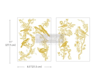 NEW - GOLDEN SERENADE Gold Foil Kacha Rub On Transfers For Furniture, Furniture Decals, ReDesign With Prima Transfers, Furniture Transfers