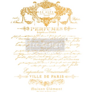 NEW - PERFUME NOTES Gold Foil Kacha Rub On Transfers For Furniture, Furniture Decals, ReDesign With Prima Transfers, Furniture Transfers