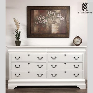 SOLD - Shabby Chic white dresser with 8 drawers