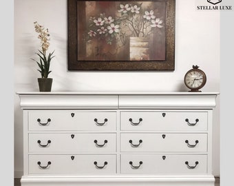 SOLD - Shabby Chic white dresser with 8 drawers