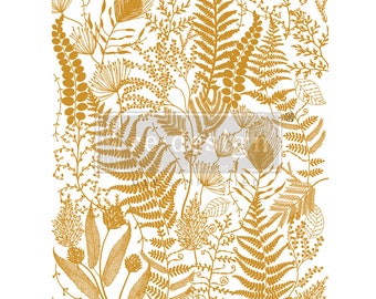 NEW - FOLIAGE FINESSE Gold Foil Kacha Rub On Transfers For Furniture, Furniture Decals, ReDesign With Prima Transfers, Furniture Transfers