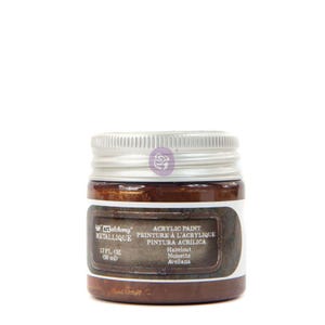 May include: A small glass jar of Art Alchemy Metallique acrylic paint in the colour Hazelnut. The jar features a silver ridged screw-top lid and a dark label with white text reading Acrylic Paint, 1.7 fl. oz. (50 ml), and Hazelnut.