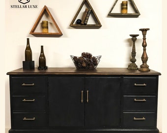 SOLD - Black Buffet with Vintage Vibe