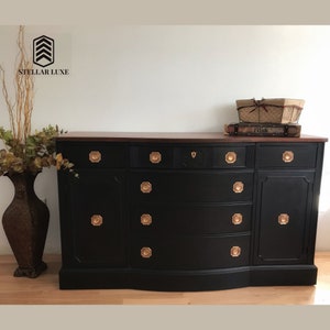 SOLD - Antique Black Buffet from WW11