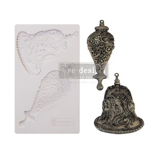 SILVER BELLS Decor Mould by redesign with Prima, *Food Safe*, Resin, Clay, Furniture Embellishments
