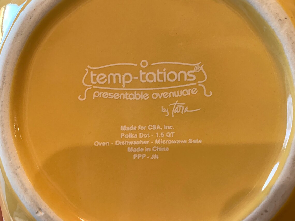 Temptations Ovenware Yellow Polka Dot 5 Piece Bakeware Etsy