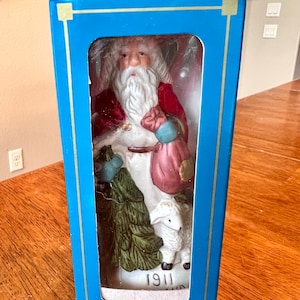 Vintage Old World Santa Poland 1911 Porcelain Christmas Figurine In Box