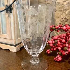 Fostoria Navarre Clear Etched Iced Tea Water Tumbler 5 7/8”