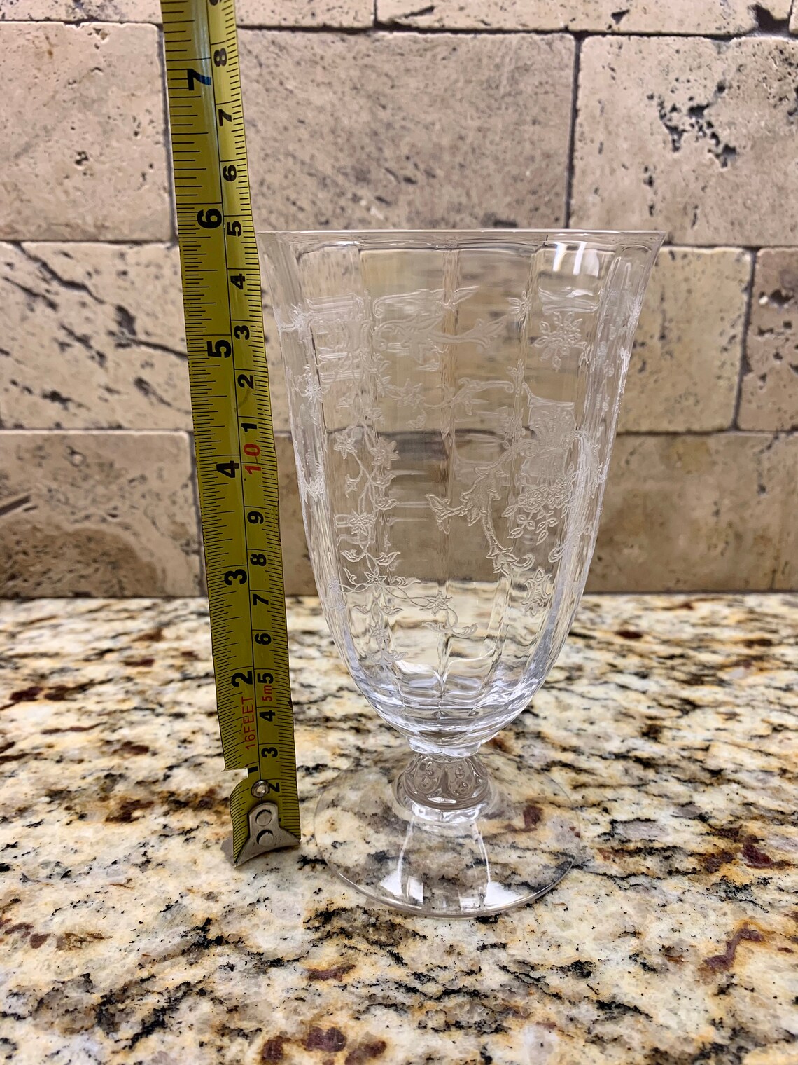 Fostoria Navarre Clear Etched Iced Tea Water Tumbler 5 7/8 Etsy