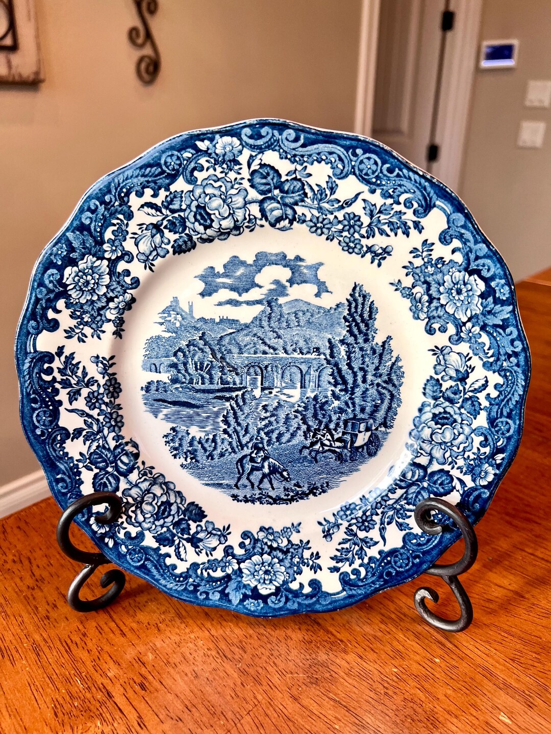 Vintage Palissy 1790 Avon Scenes Luncheon Plate by Royal Worcester