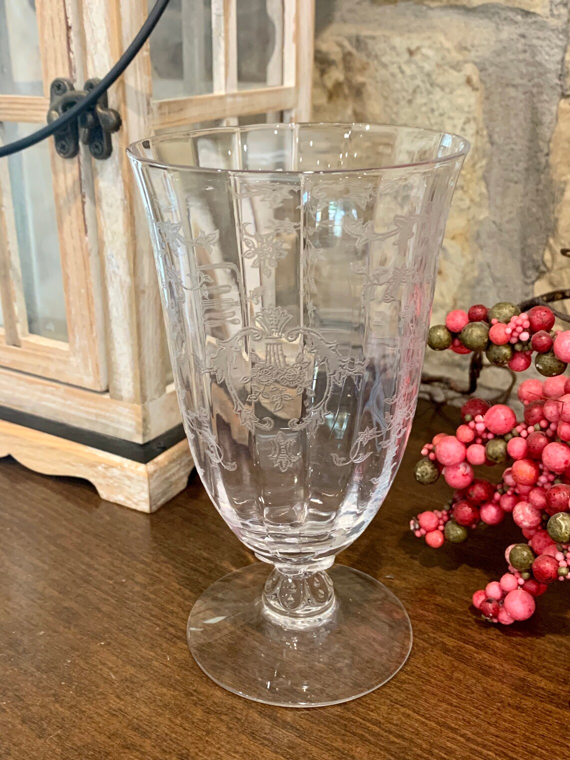 Fostoria Navarre Clear Etched Iced Tea Water Tumbler 5 7/8 Etsy