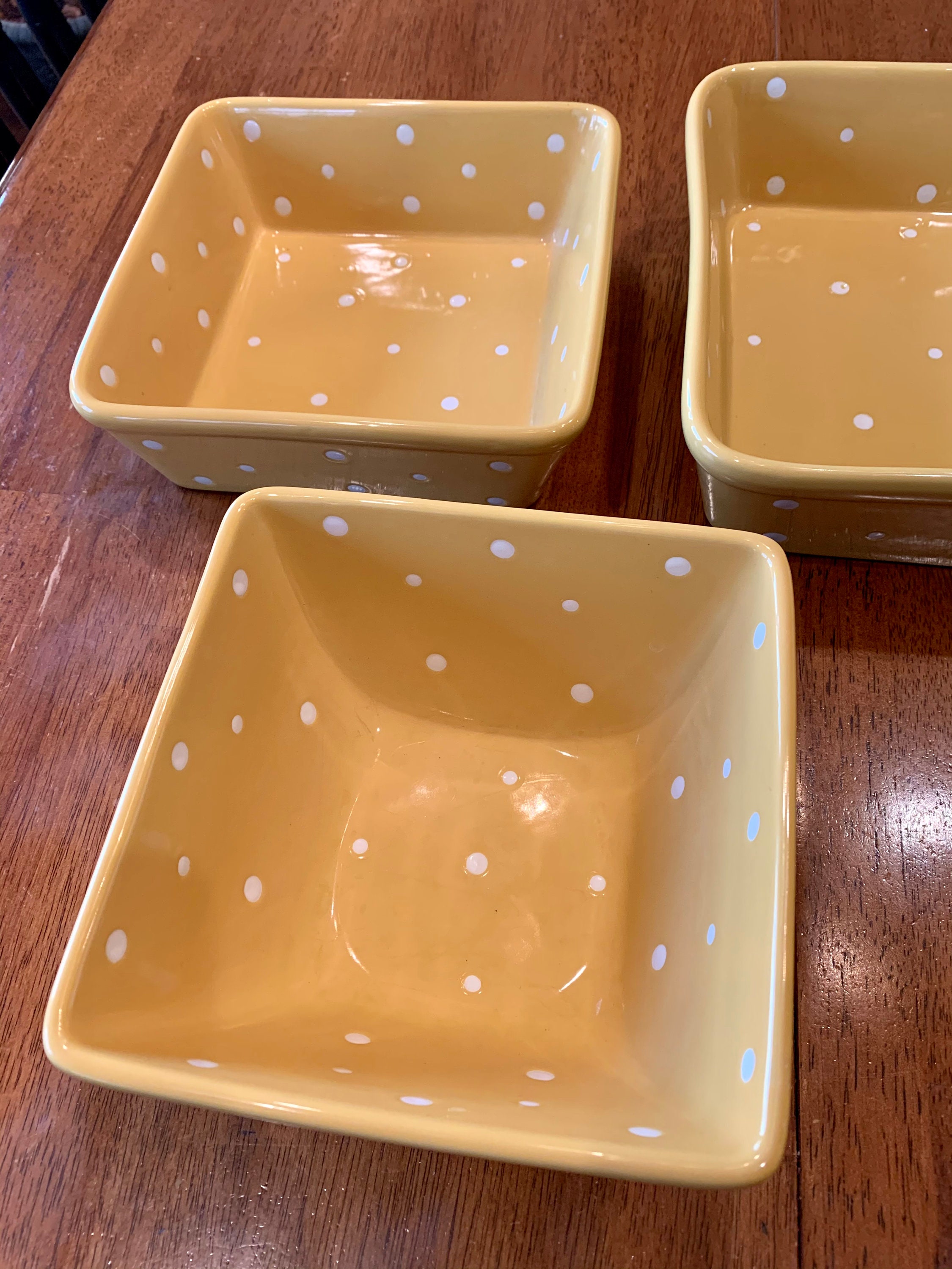 Temptations Ovenware Yellow Polka Dot 5 Piece Bakeware Etsy